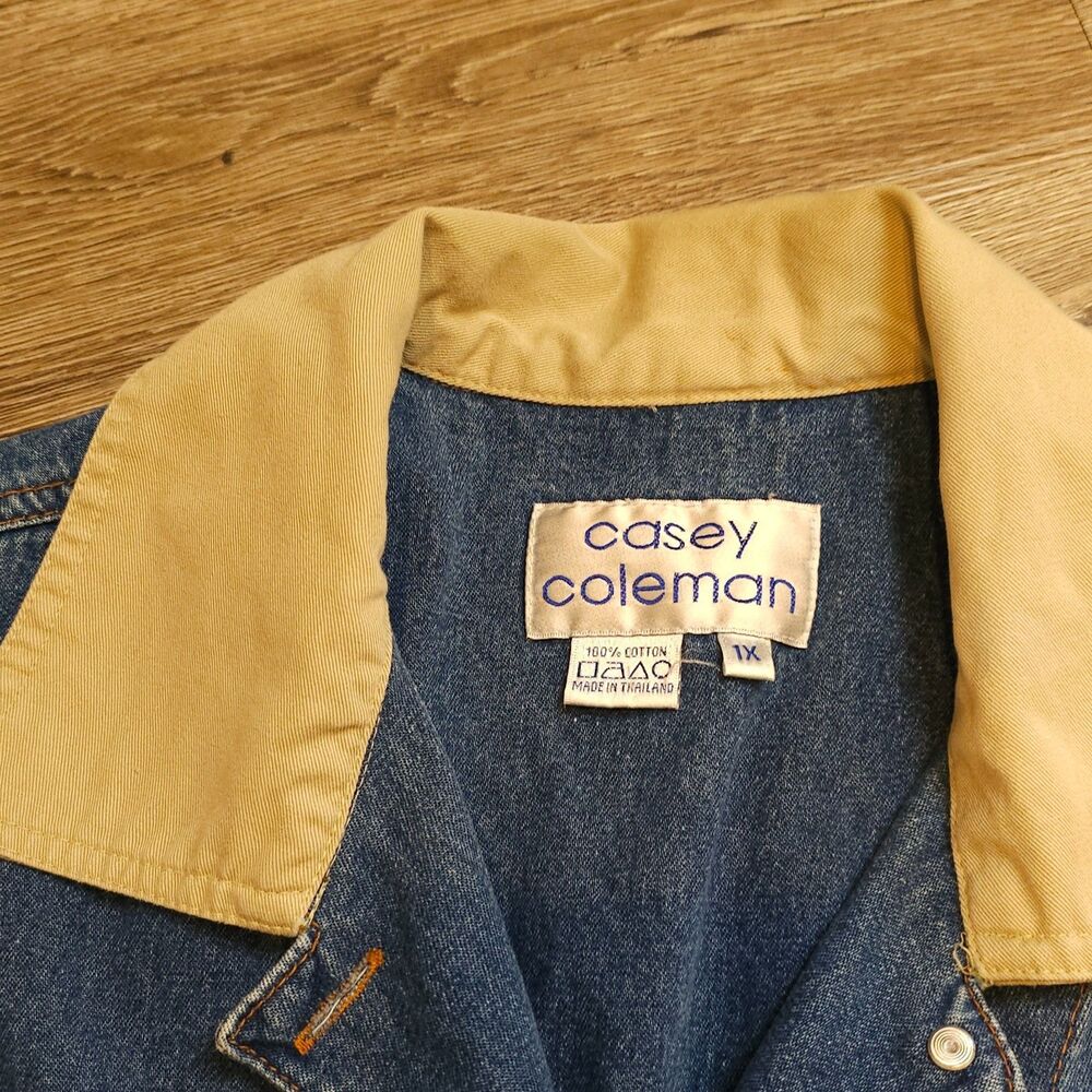 denim chore jacket 1x cat embroidery barn coat blue cottagecore spring denim - Picture 2 of 12